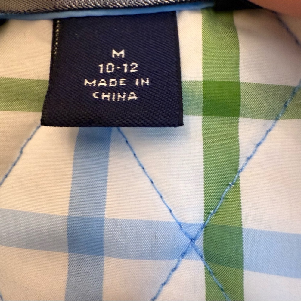 Lands' End Womens Thermolite Quilted Jacket Light Blue Plaid Lining Size Medium - Picture 10 of 13